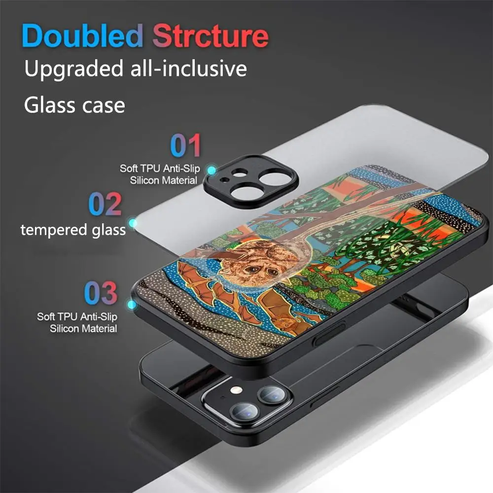 Glitte Golden Foil Leaf Animal Sloth Phone Case Tempered Glass For IPhone 17 16 15 Promax 14 13 Pro 12 11 plus phone case