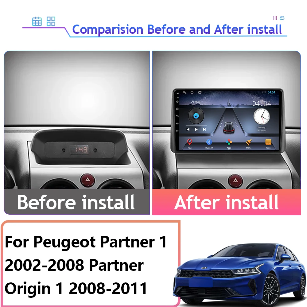 Car Radio Carplay For Peugeot Partner 1 2002-2008 Partner Origin 1 2008-2011 GPS Android Auto Multimedia Player Stereo No 2din