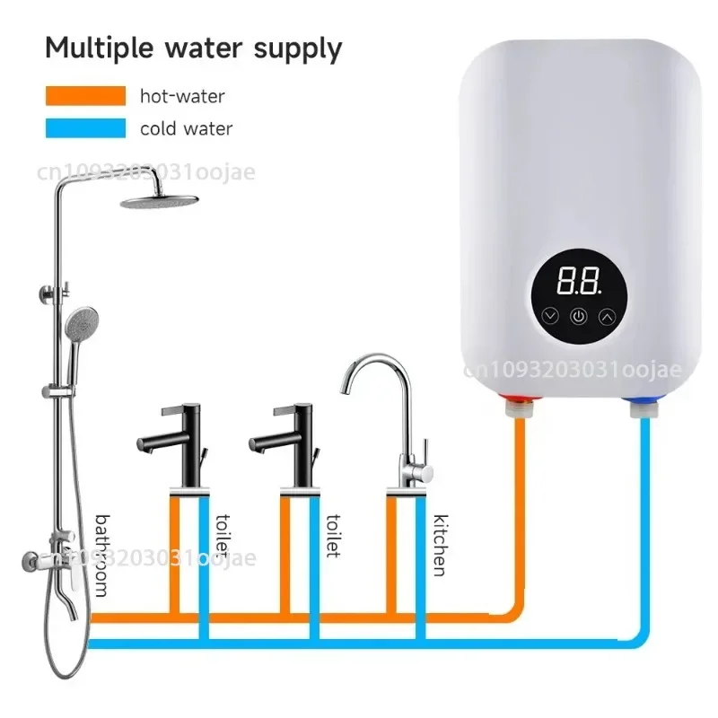 6000W Tankless Water Heater Electric 220V Electric Water Heater With Digital Display Touch Screen Instant WaterHeater On Demand