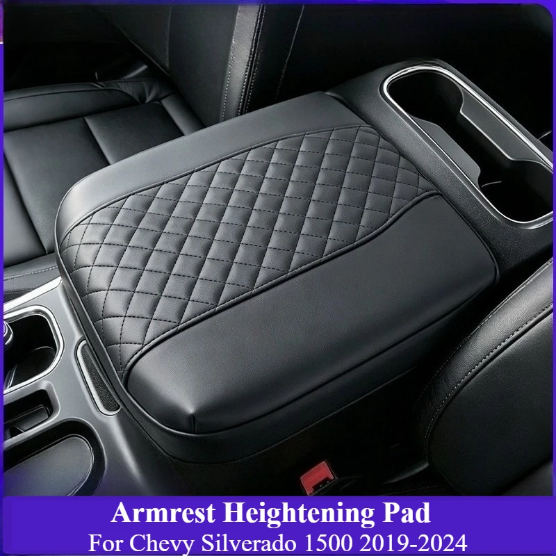 Center Console Armrest Booster Pad For Chevy Silverado 1500 2019-2024,Armrest Cover Car Interior Protective Cushion Accessories