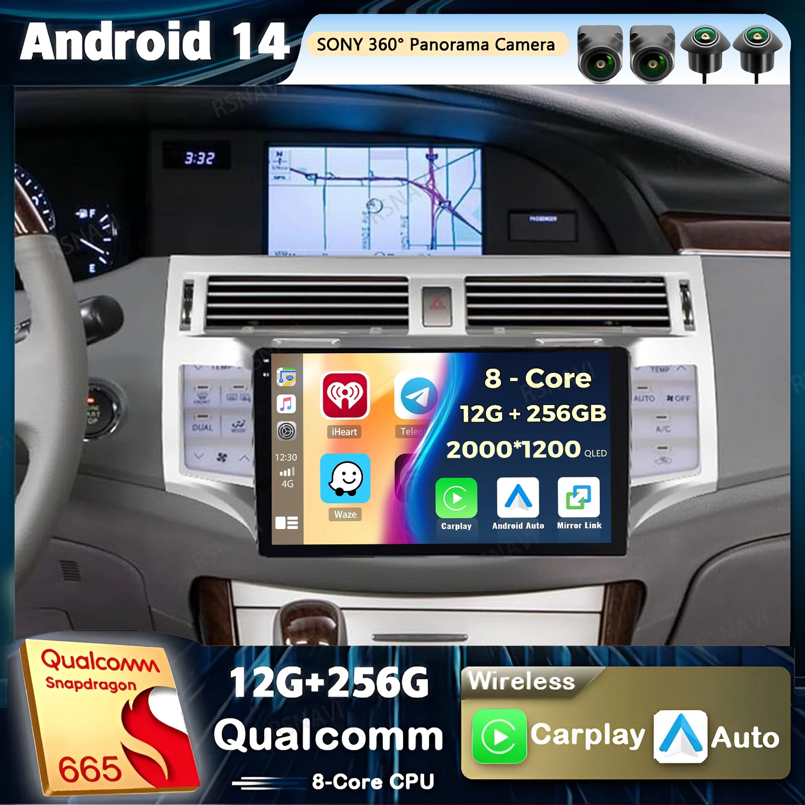 

Android 14 Carplay Auto For Toyota Avalon 3 2005 2006 2007 - 2010 Car Radio Player Multimedia stereo Navigation DSP video BT DVD