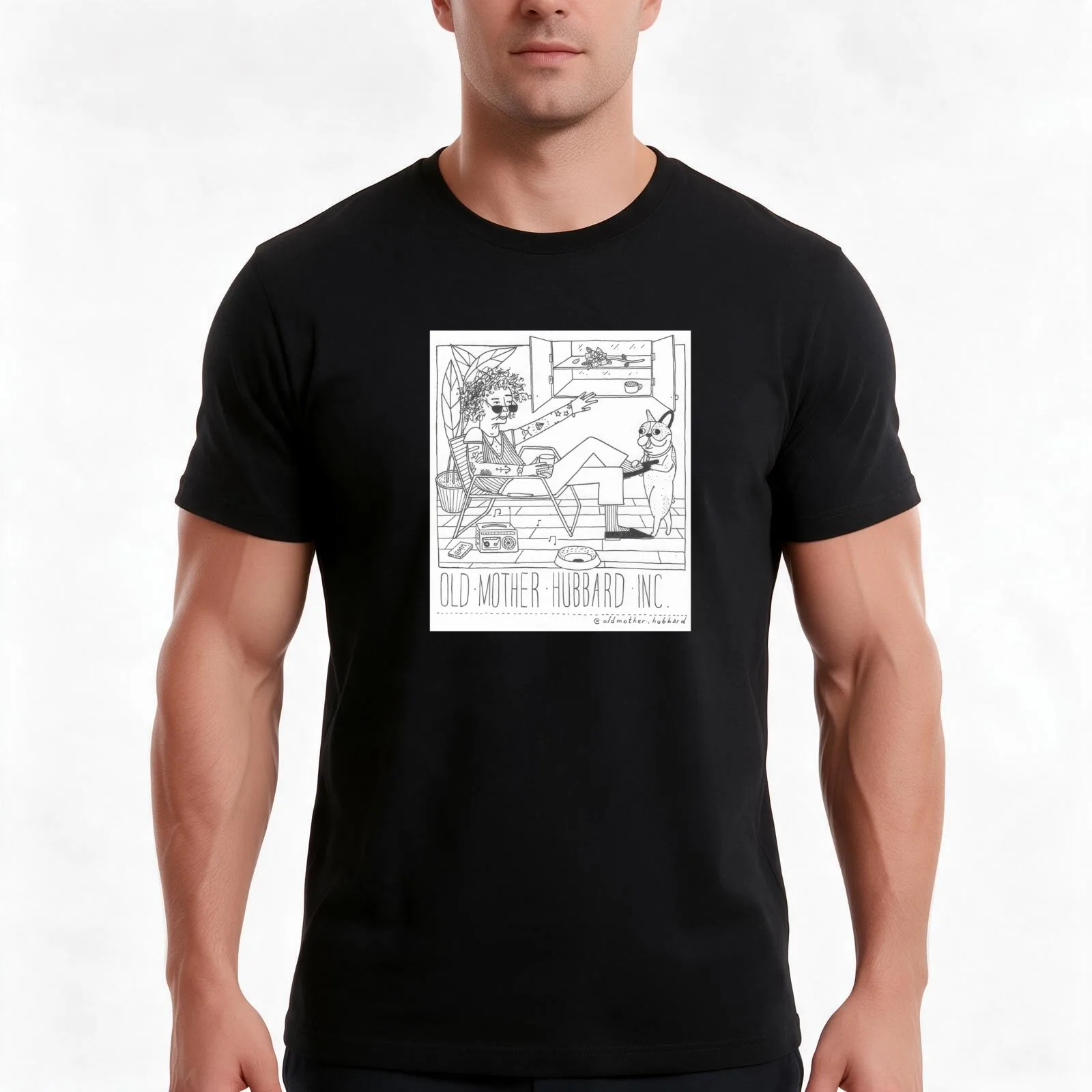 Old Mother Hubbard INC. T-Shirt, Summer Casual Cotton Tee, Oversized Streetwear Tops, Vintage Graphic Print, Unisex Men Women