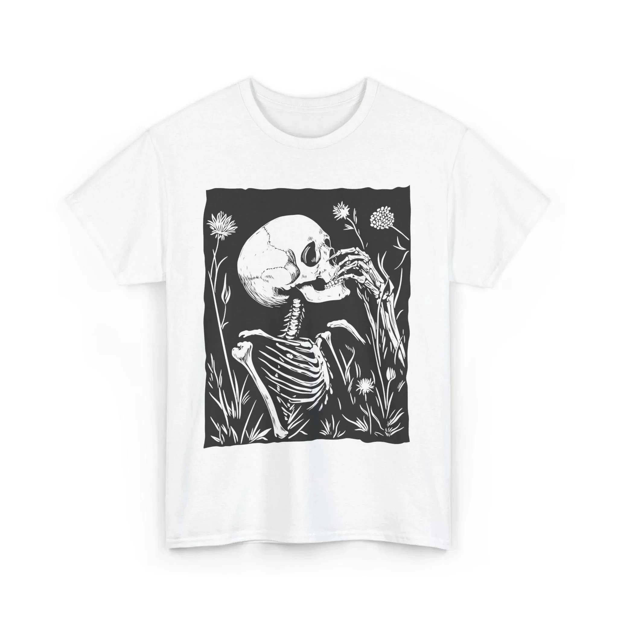 Floral Skeleton Shirt Dark Academia Botanical Tee Romantic Gothic T Memento Mori Art Soft Horror Goth Grunge Alt Aesthetic Tee