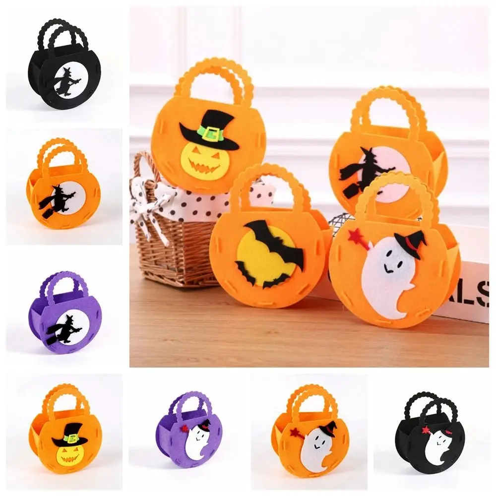 Borsa fantasma di Halloween in tessuto Non tessuto Cute Bat Pumpkin Bucket feltro panno the Witch Bat Candy Bag evento & Party