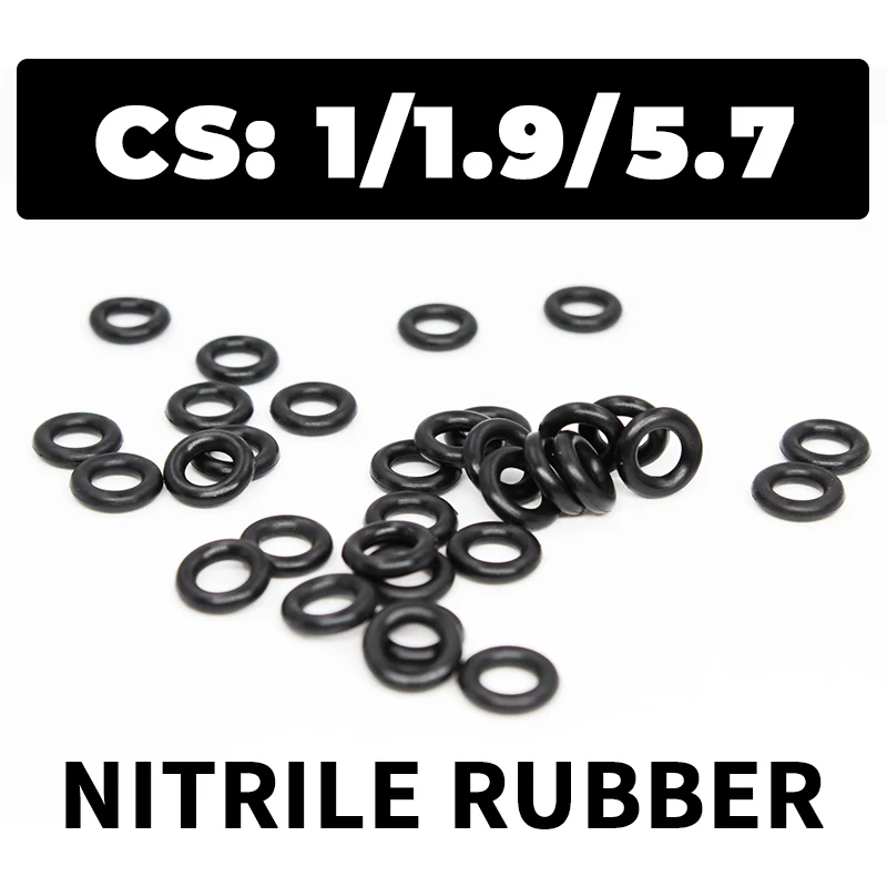 CS 1/1.9/5.7mm O-ring thickness cross section NBR Nitrile rubber sealing gasket rubber washer ring wholesale in specifications