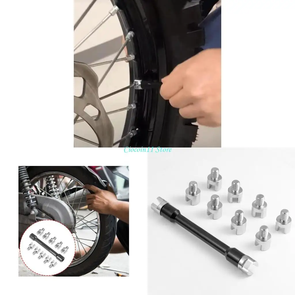 

Y1UB Small Ergonomic Handle Spoke Wrench Spanner Upgrades for Motorcycle Tire Wire