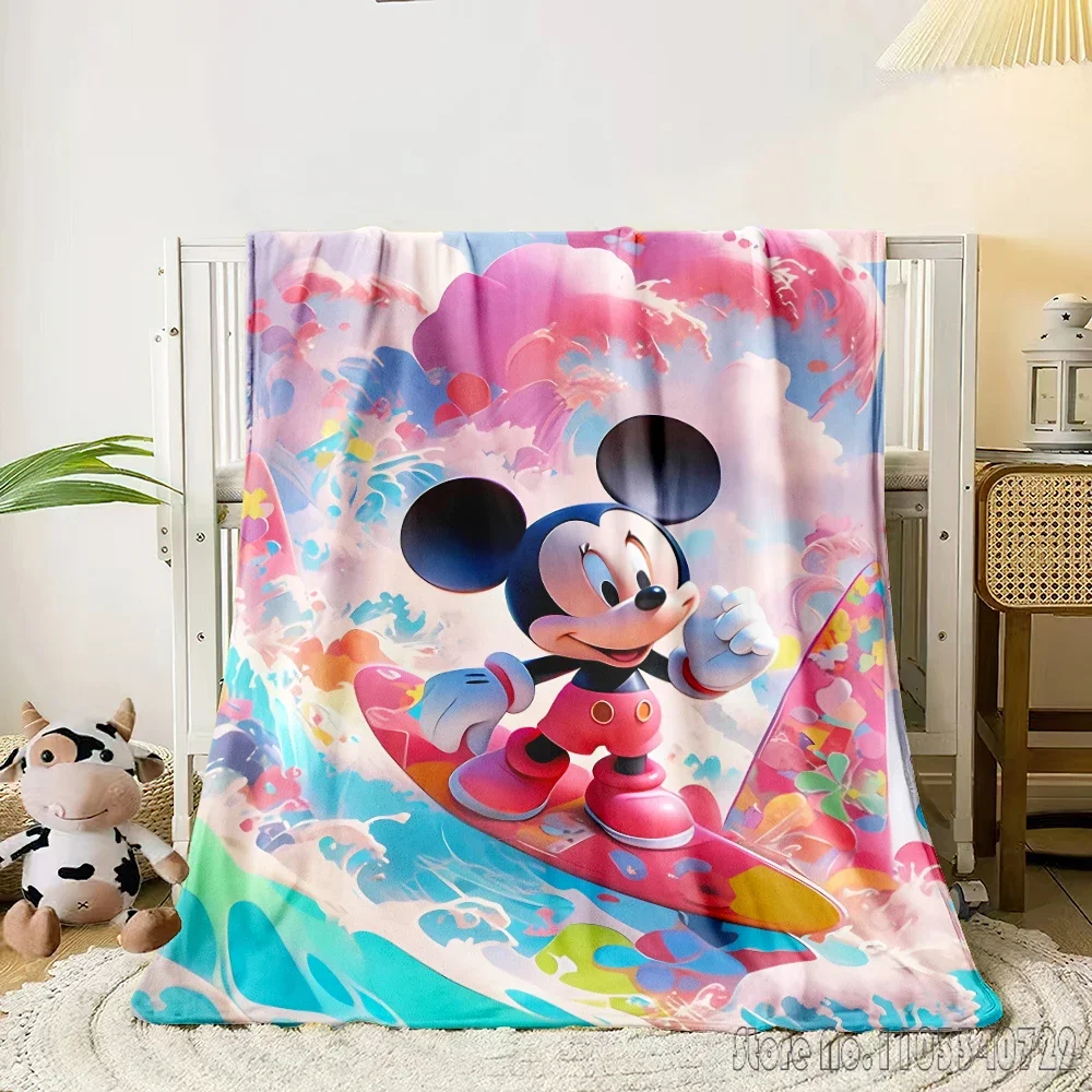   Manta con estampado 3D de Mickey Mouse Minnie para niños, manta para cama, decoración de sofá, mantas de lana para siesta, regalo para niños y niñas