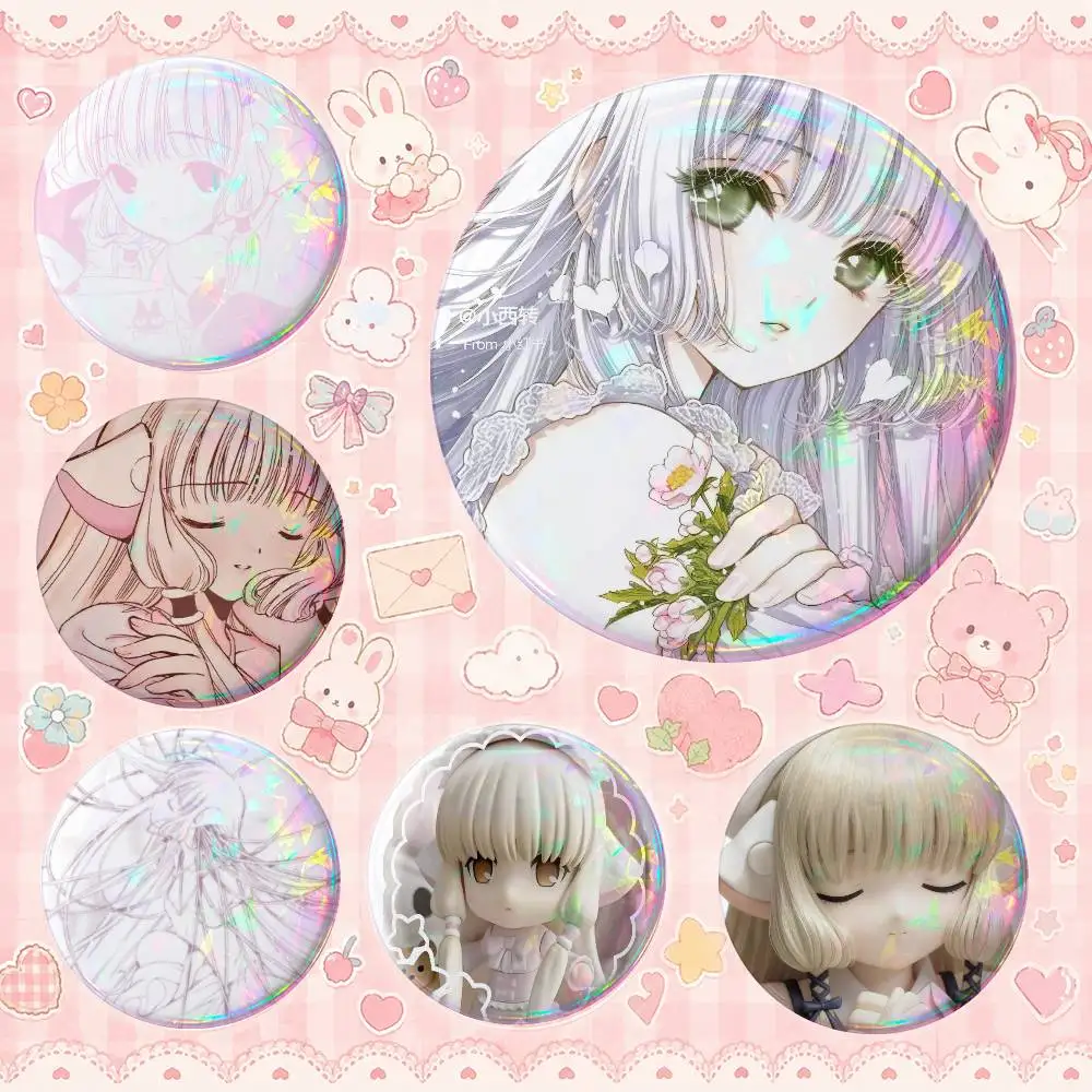 C-Chos-bits-S Creative Round Button Pins Badge Set Cartoon Anime Movie Music Pattern Brooches For Bags Jackets