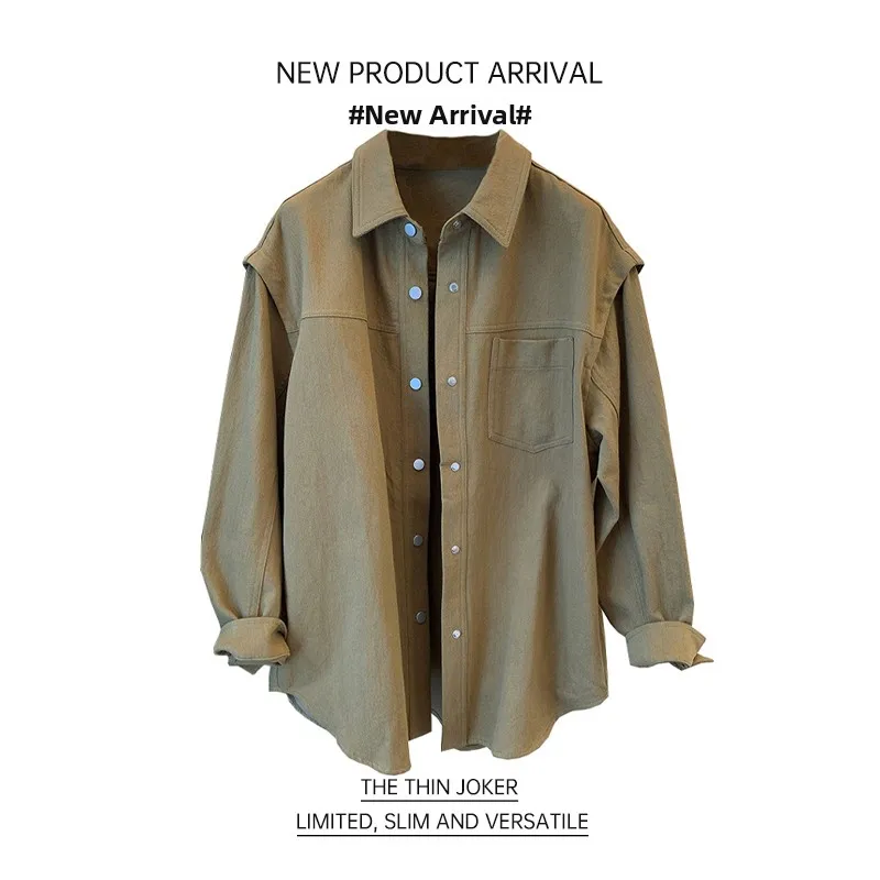 

Элитная женская повседневная джинсовая куртка-рубашка средней длины свободного кроя с пуговицами, весенне-осенняя, в корейском стиле, верхняя одежда