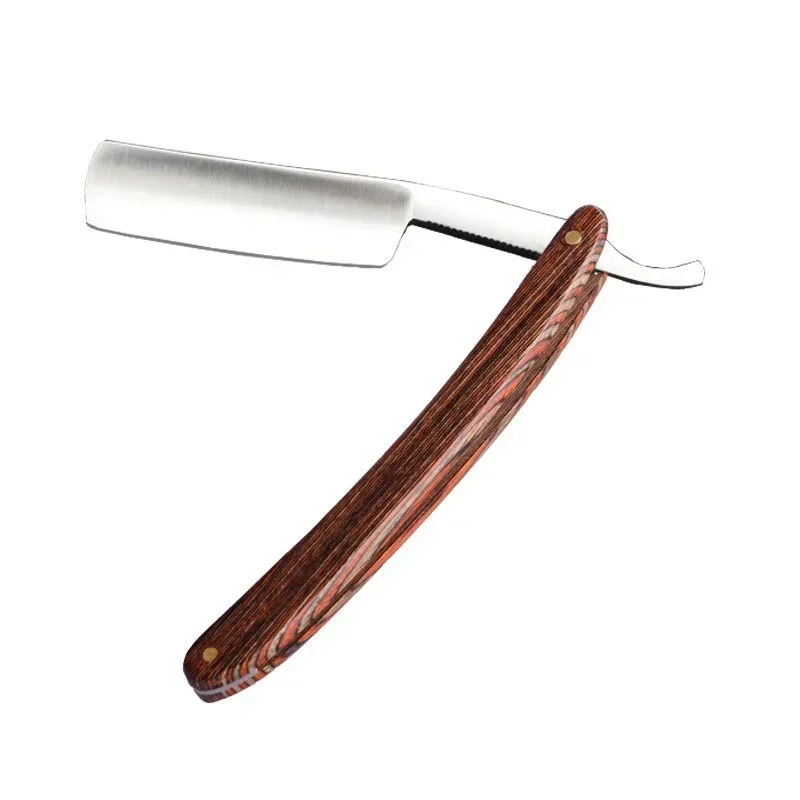 NEW Retro Straight Men Shaving Razor Male Carbon Steel Folding Barber Beard Throat Shaving Knife Cut Tool Pearwood Handle