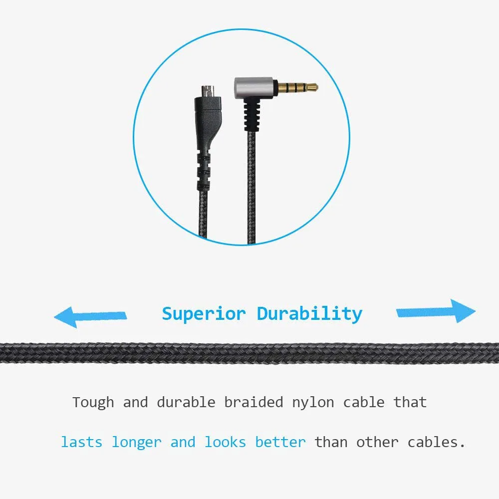 Audio Cable Flexible Stereo Gaming Headset Cord Replacement for Steelseries Arctis 3/5/7 Pro Gaming Headset A002