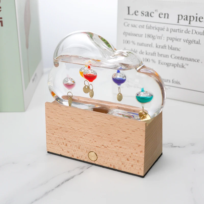 سحابة غاليليو الكرة ميزان الحرارة الإبداعية زخرفة توقعات الطقس زجاجة عيد ميلاد السنة الجديدة هدية الكريسماس