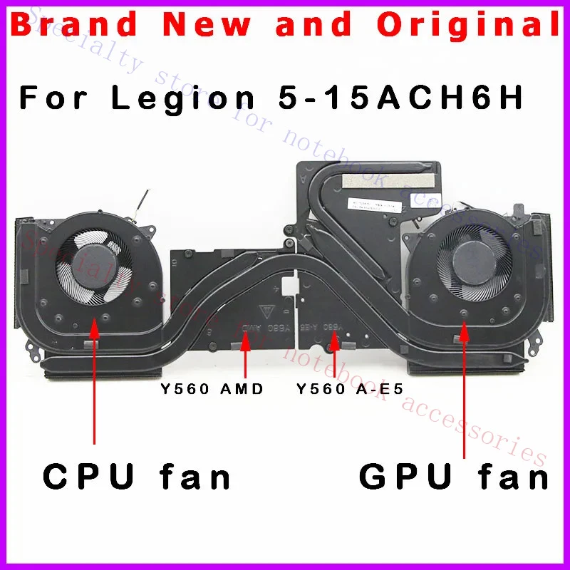 A+  Laptop CPU GPU Heatsink Fan for Lenovo Y560 A-E5 Legion5-15ACH6H 82JU 5H40S20310