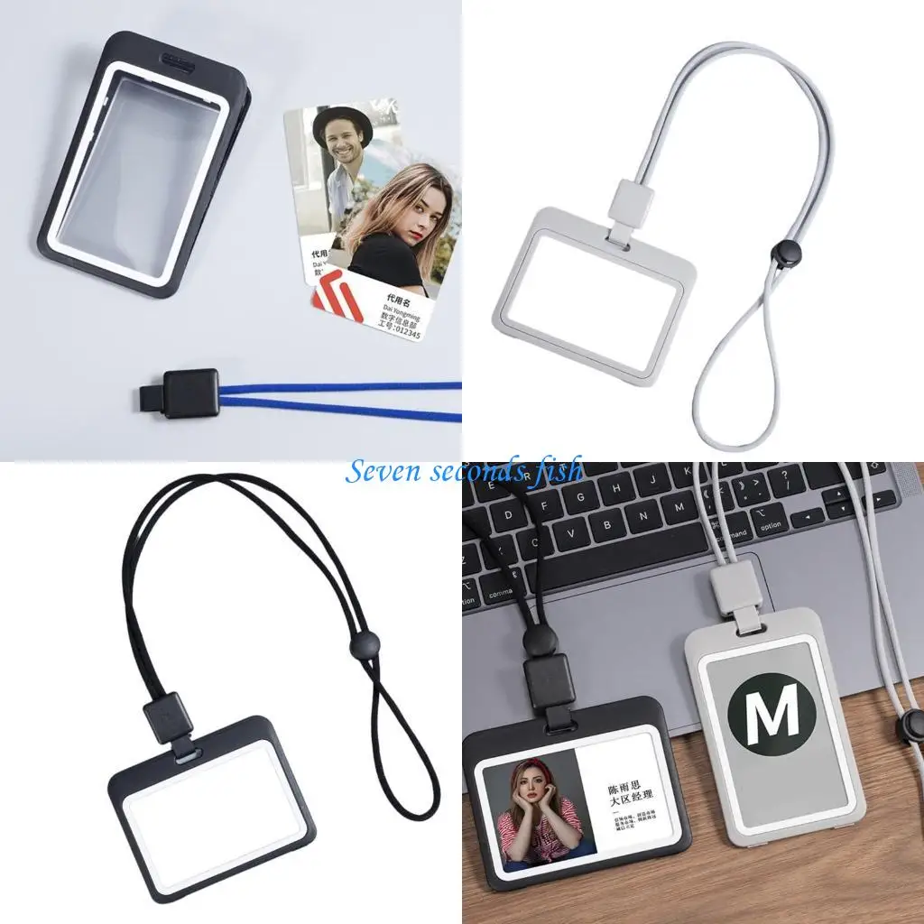 Canello retrattile L74B con custodia chiara resistente all'acqua del supporto per identità