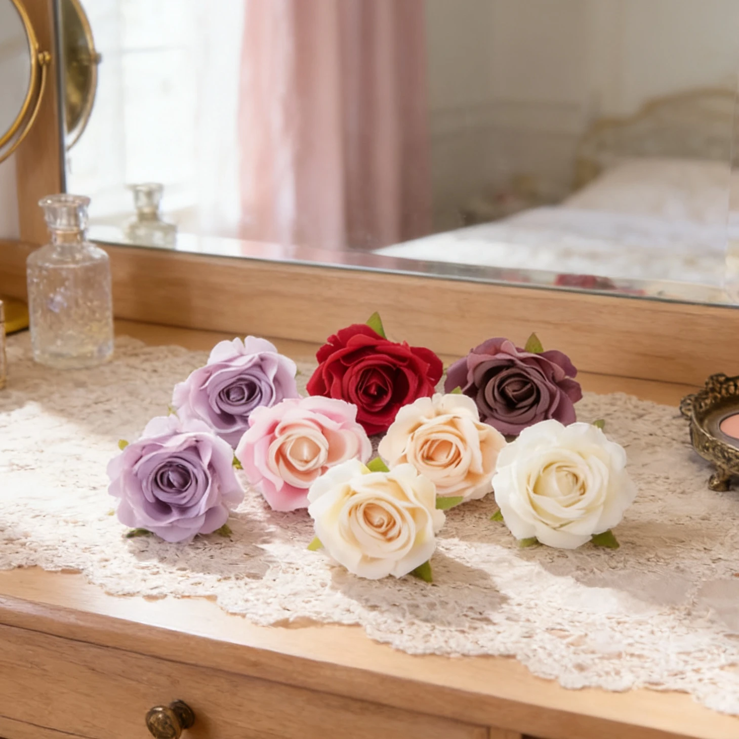 

20/40Pcs Artificial Flowers Rose Home Room Valentine Outdoor Garden Diy Gifts Box Scrapbooking Wedding Bridal Accessories Wreath