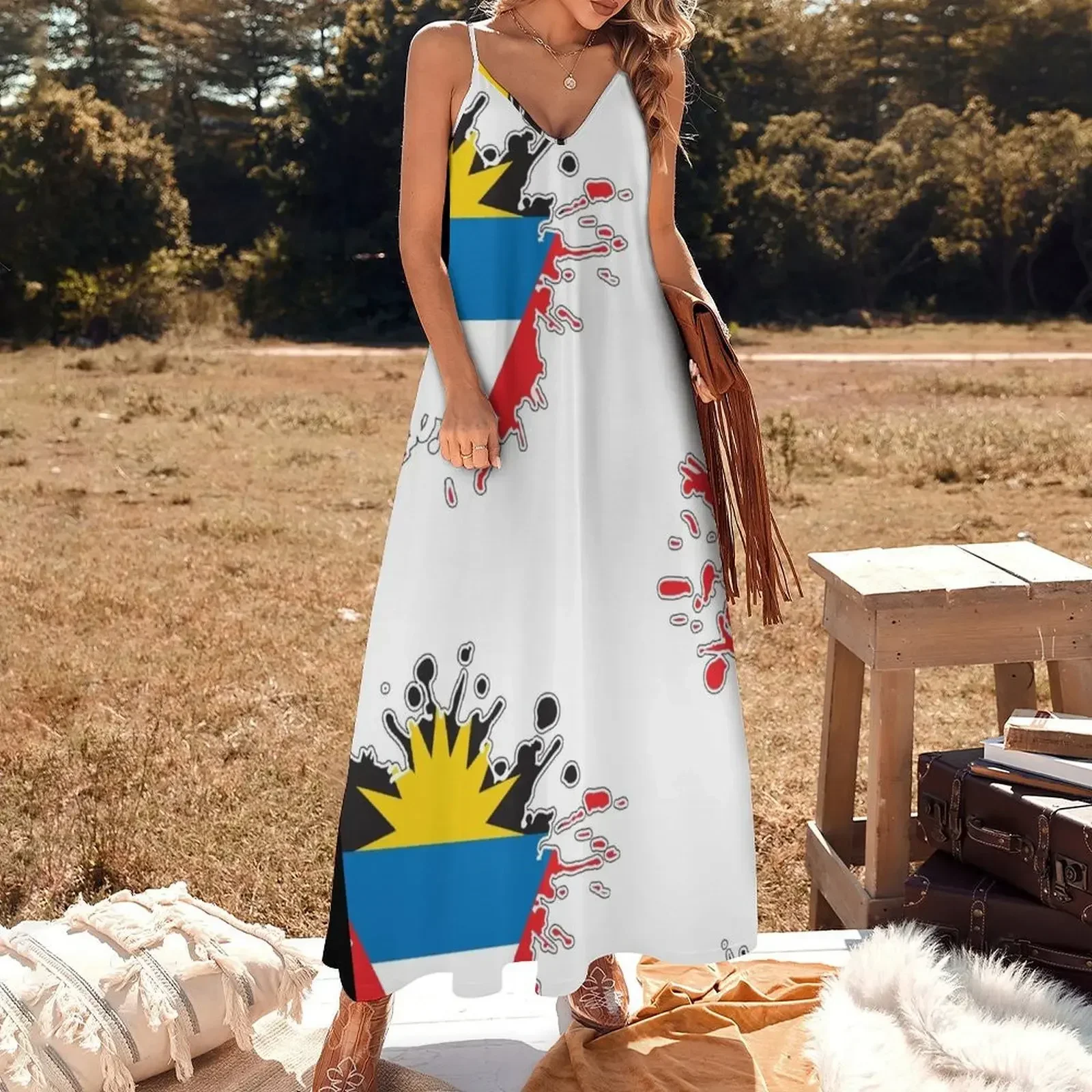 Antigua and Barbuda National Flag Splash Sleeveless Dress summer dress women 2025 dress