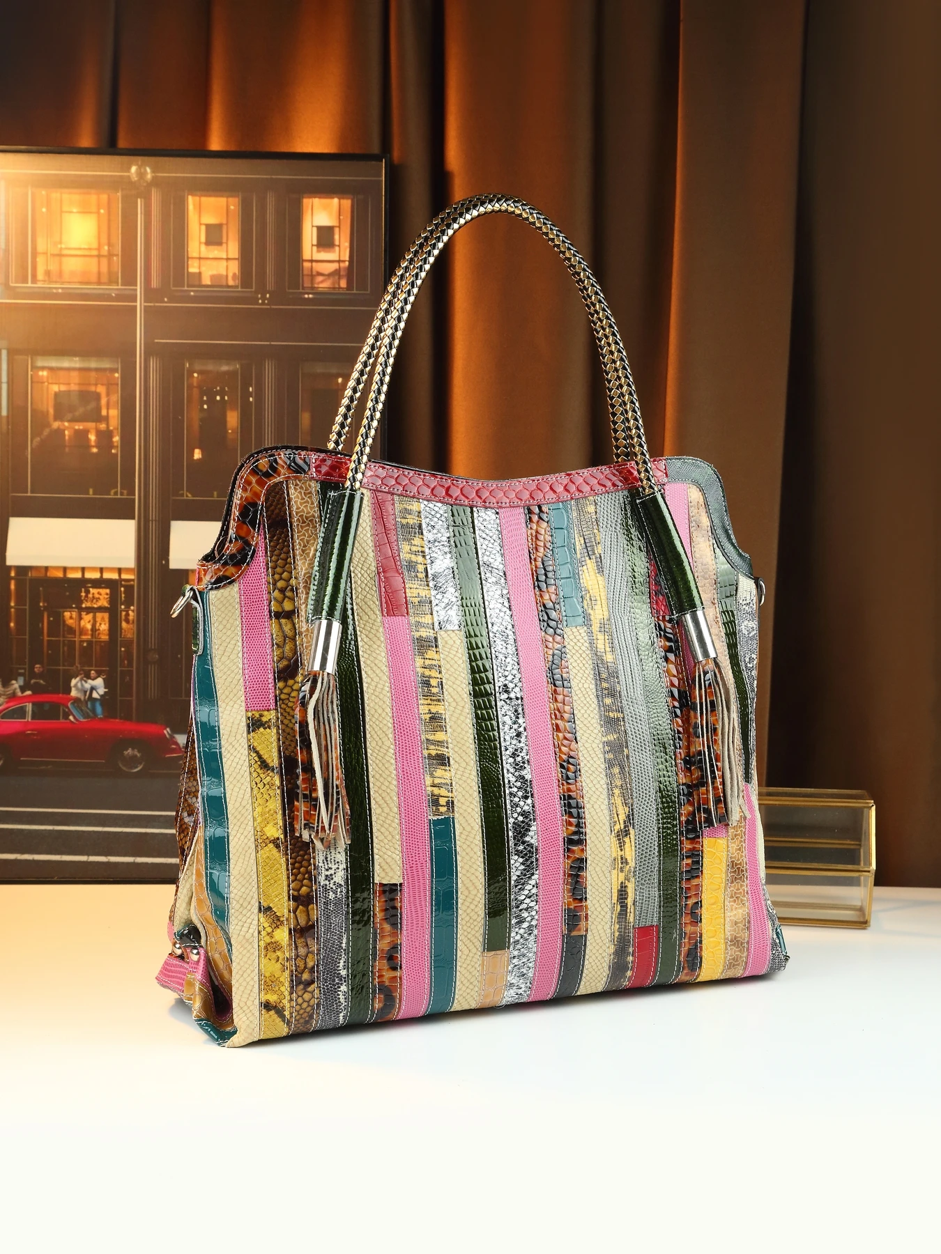 

Модные дорожные случайные блоки в полоску, женские сумки контрастного цвета, большая вместительная сумка через плечо