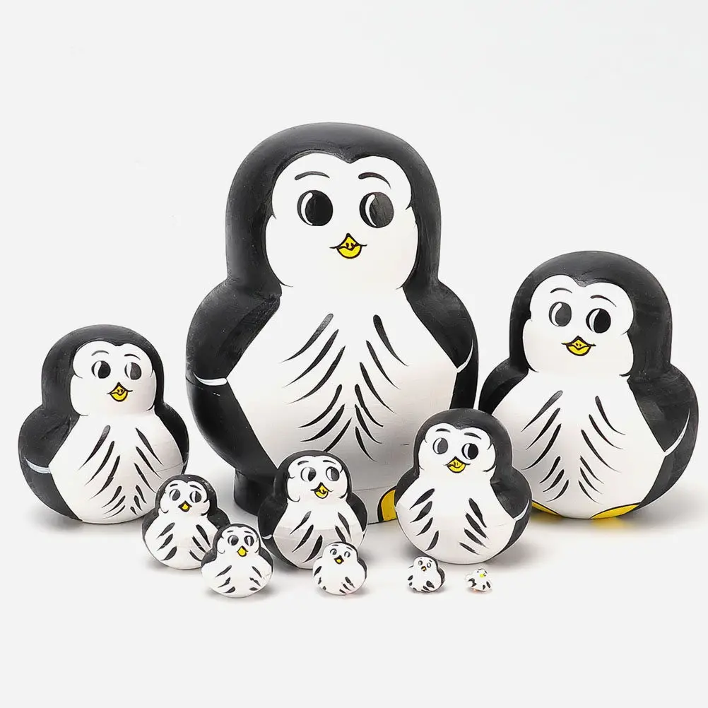 

1 set 1 Set Wooden Russian Nesting Smooth Edges Kids Safe Home Party Decor Matryoshka Craft Gift Stackable Children Russian Wood