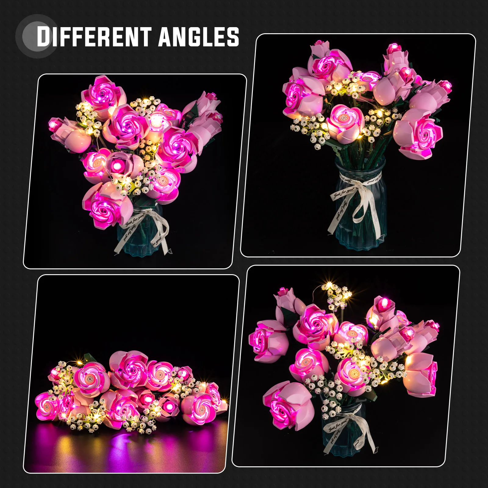 

Led Light Kit for LEGO Bouquet of Pink Roses 10374 with Lamp Ideas Building Blocks Not Include Model Bricks