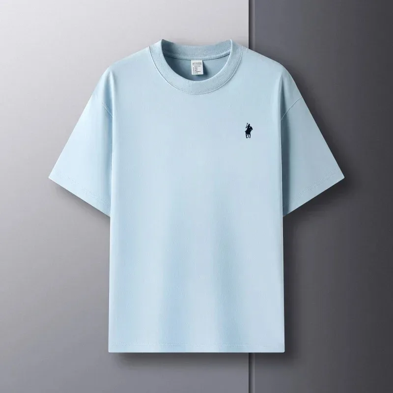 2026 Zomer Heren Gebreide Katoenen T-shirt met Korte Mouwen, Modieus en Comfortabel, Geprint, Ademend