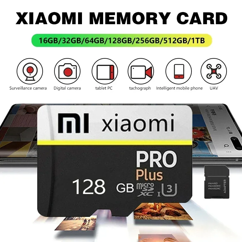 Xiaomi Micro TF SD Card 1TB 2TB 256GB Memory Card Class10 TF Card 512GB Mini Sd Flash Memory USB Pendrive for Sony for Lenovo