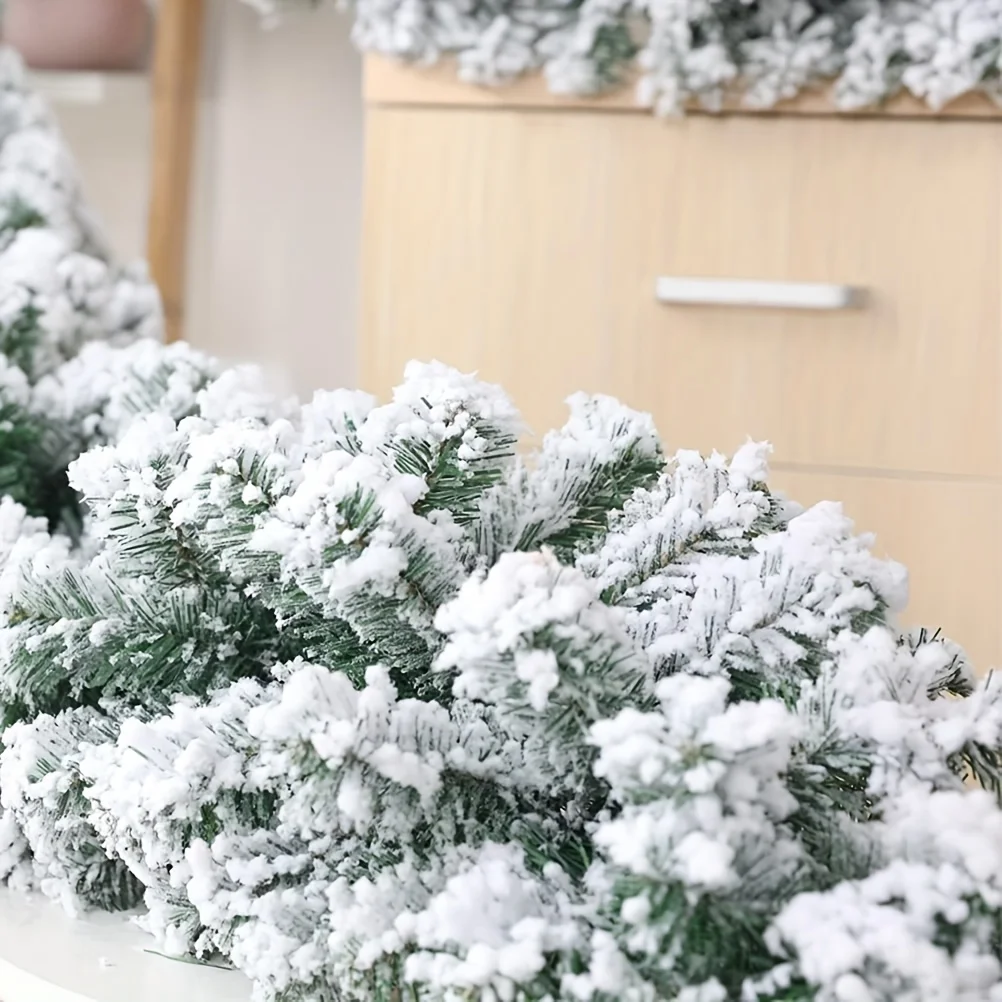 Luxury 9-Foot Snow-Flocked Christmas Garland 4