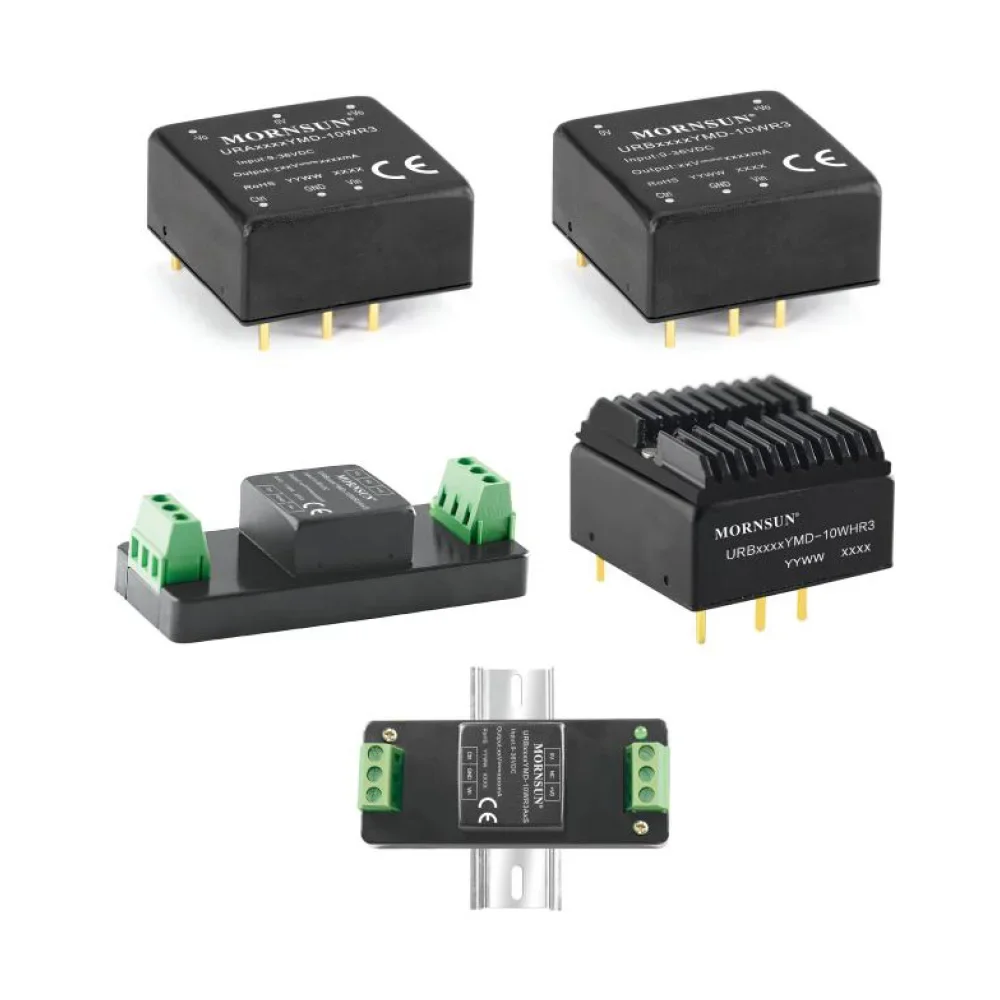 Mornsun 10W DC-DC Converter Ultra-Wide Input 24VDC to 12V 10W URB2412YMD-10WR3 Switching Power Supply