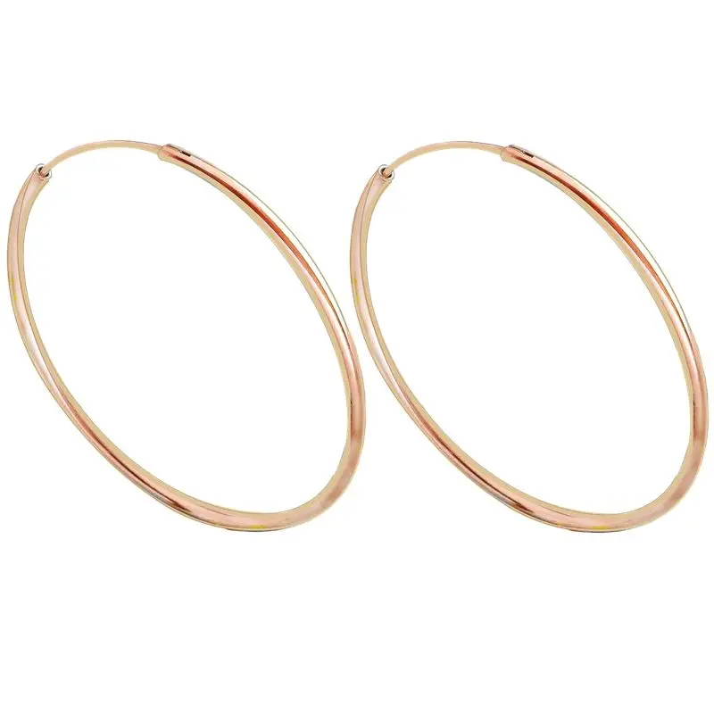 Senlissi-neue 18 Karat vergoldete 925er Sterling silber Damen Creolen 2,0mm Mode Ohrring Roségold cерьги kольца 30-70mm – Detail 7