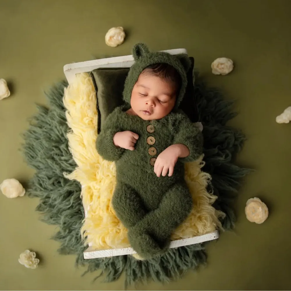 2024 Newborn romper photography props,baby handmade bear clothes for baby shoot