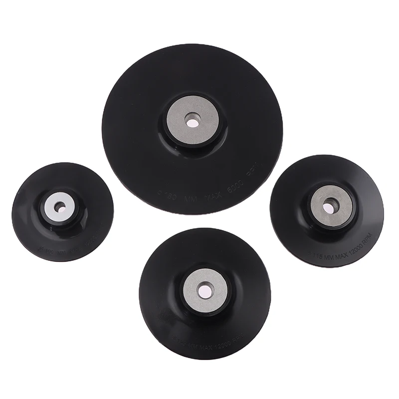 4-7'' 100/125/150/180mm M10/M14 Thread Backing Pad ABS Plastic Back Pad Round Grinding Discs For Angle Grinder Sanding Sander