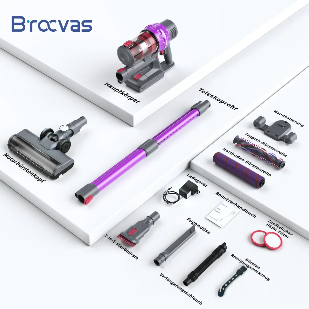 BOCO G10 Purple 10000Pa Home use Cleaner 140W Clean Dust Telescopic Tube Stick Cyclone Vacuum Cleaner Cordless vacuum cleaner