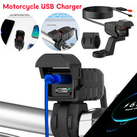 PD QC3.0 Motorcycle USB Fast Charger 12V Handlebar Dual USB Socket with Switch Voltmeter Waterproof Adapter Motorcycle Accessory