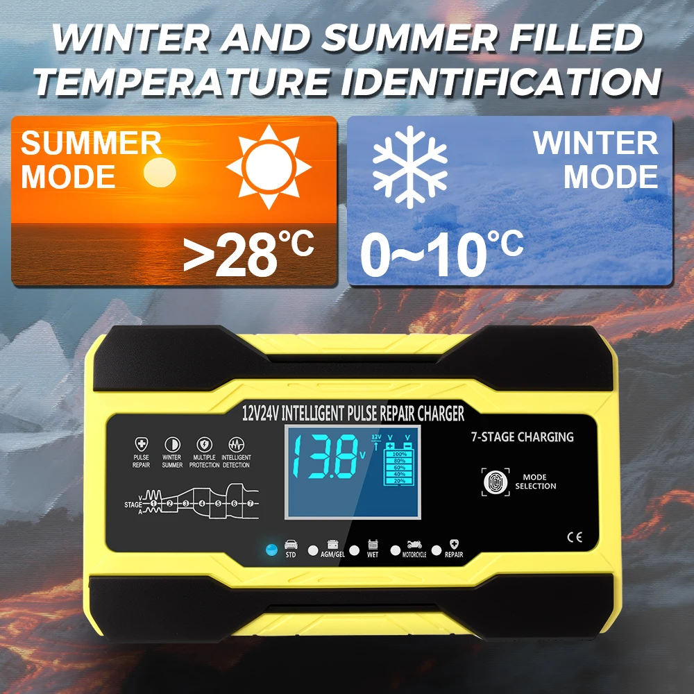 Зарядные устройства для аккумуляторов 180 Вт, 5 А, 24 В/10 А, 12 В, цифровые автомобильные зарядные устройства, свинцово-кислотные аккумуляторы, интеллектуальный импульсный ремонт