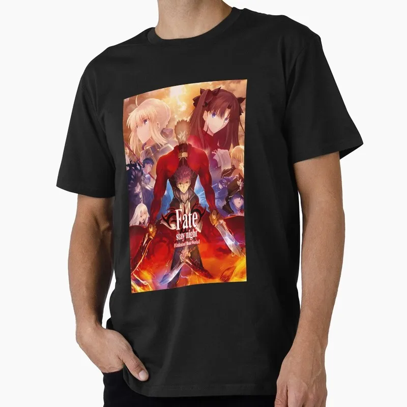 Fate Stay Night Anime Graphic T-Shirt Japanese Manga Vintage Print Unisex Short Sleeve Casual Streetwear Tee