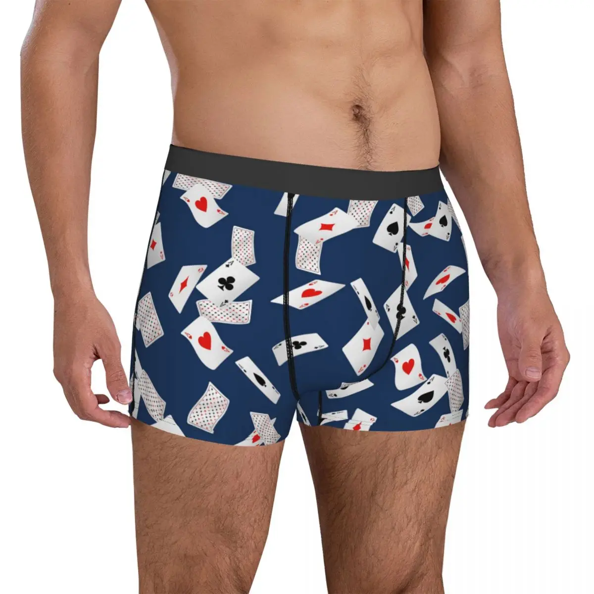 Poker Seamless Pattern Boxer Brief Underwear Trenky Men Elastic Trunk Printed Large Size Panties