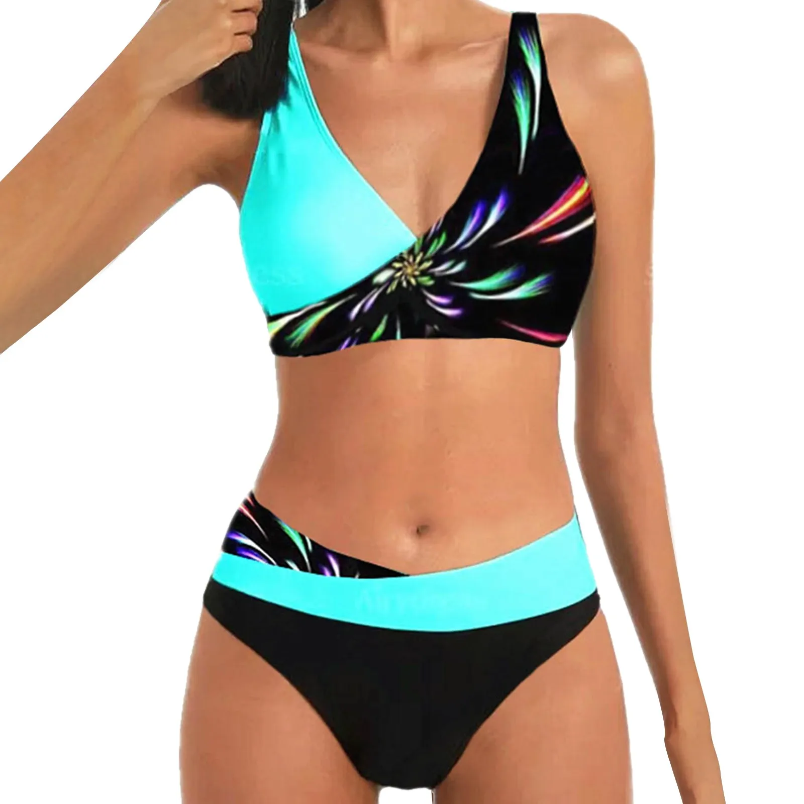 Bikini De dos piezas para mujer, tankini De lentejuelas a la moda, traje De baño Hawaiano, 2024