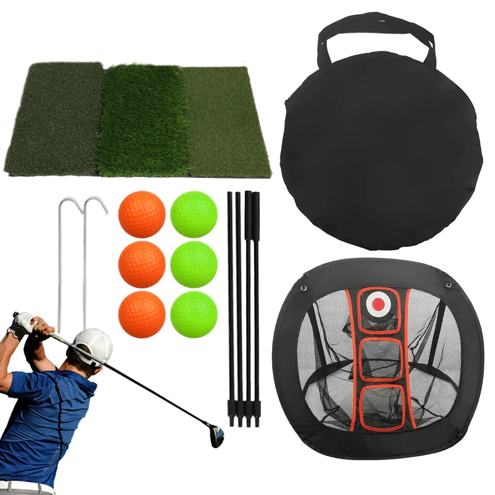 Afbeelding 4: Opvouwbaar nylon professioneel chippingdoel chippingnet golfdoel golfnetset voor het oefenen van swingbewegingen binnen en buiten