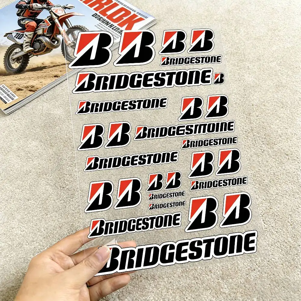 

Laser For Bridgestone Reflective Motorcycle Stickers Waterproof Vinyl Decals For Motorbike Helmet Fuel Tank Bike