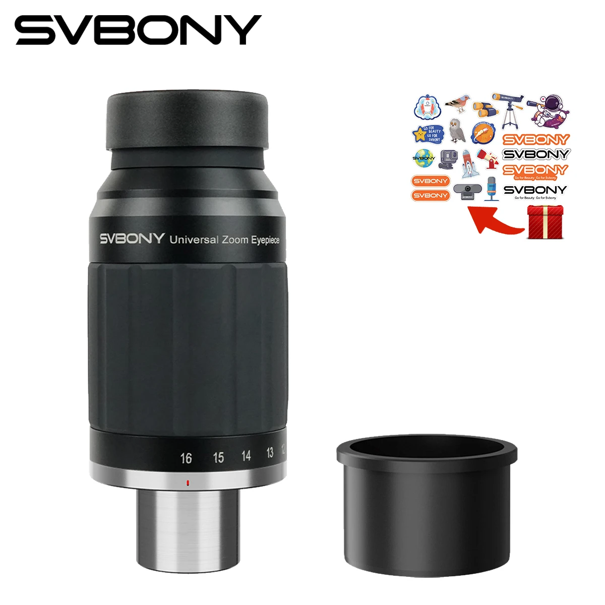 Svbony SV245 Zoom Eyepiece 8-16mm FOV 63° Parfocal & ClickStop Design Dual-lens Interface for Planetary Observation