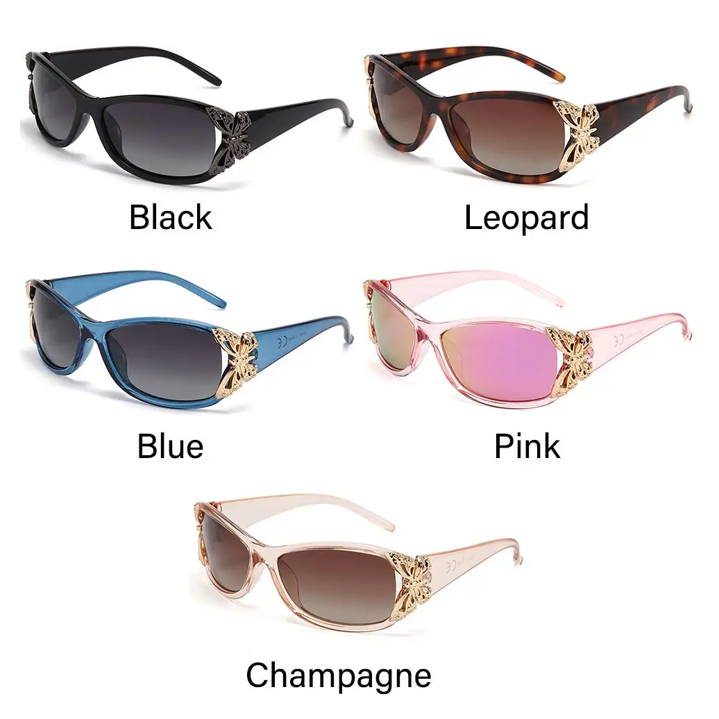 Butterfly Design Polarized Sunglasses Vintage Wrap Around UV400 Protection Y2K Shades Sports Sun Glasses for Women