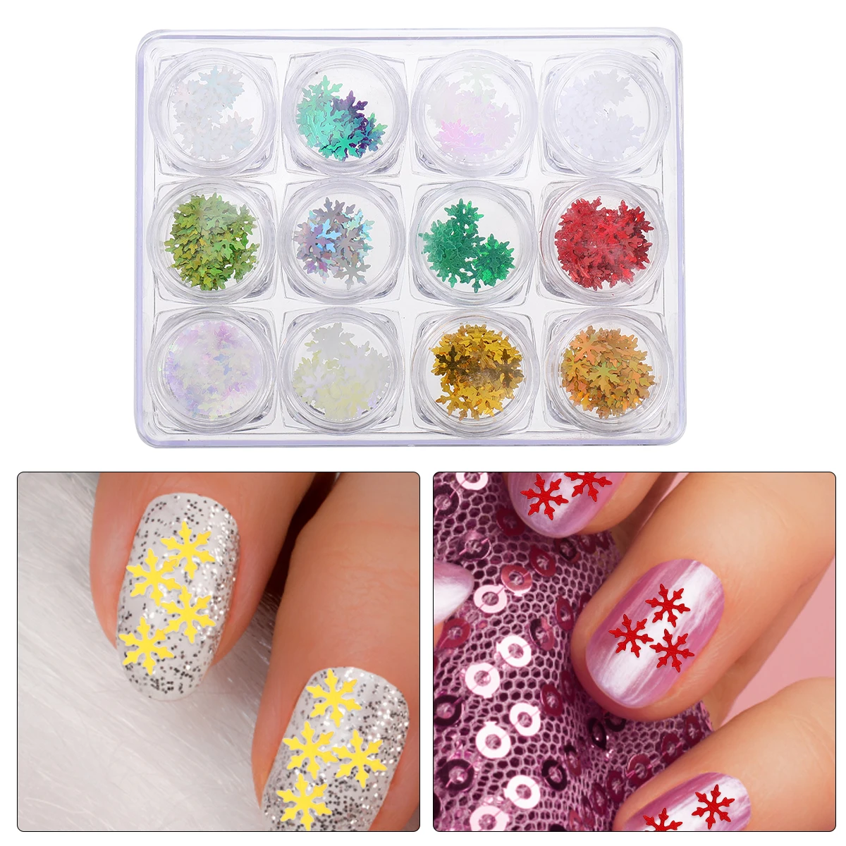 

Holiday Nail Sequins Snowflake Art Glitter Manicure Paillette Christmas Stickers