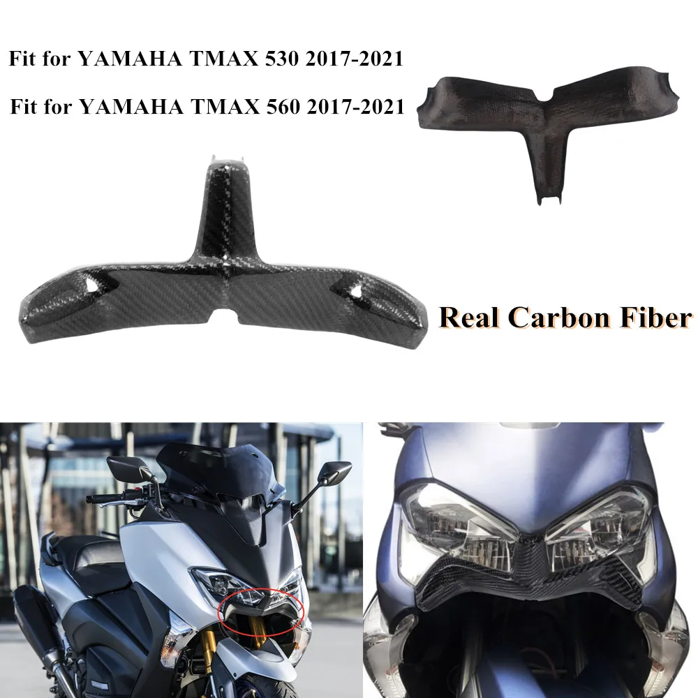 

NEW Real Carbon Fiber Motorcycle Front Fairing Aerodynamic Wing Cover Trim Spoiler Guard For Yamaha TMAX530 tmax560 2017-2021