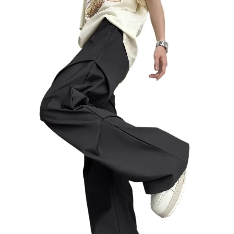 Japanese Retro Hip-hop Cargo Pants for Men Korean Fashion Loose Casual Wide Leg Flared Pants Y2k Joggers Men Clothing Streetwear