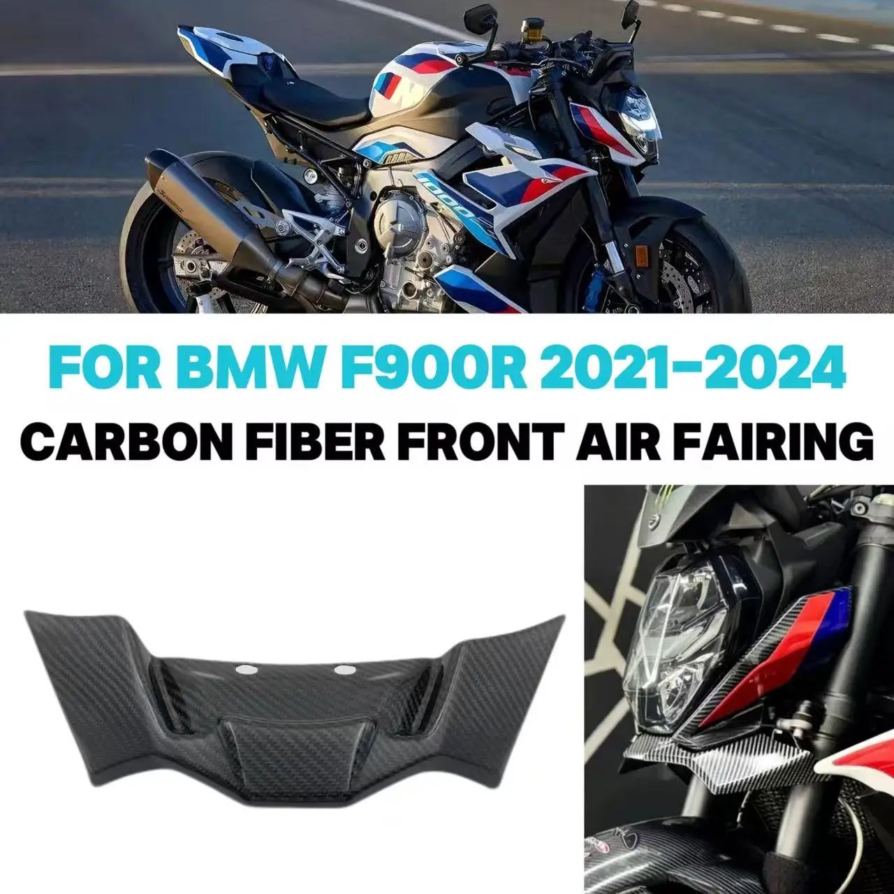 

FOR BMW F900R F 900 R f900r 2021 2022 2023 2024 motorcycle carbon fiber front lip spoiler frontaerodynamic fairing