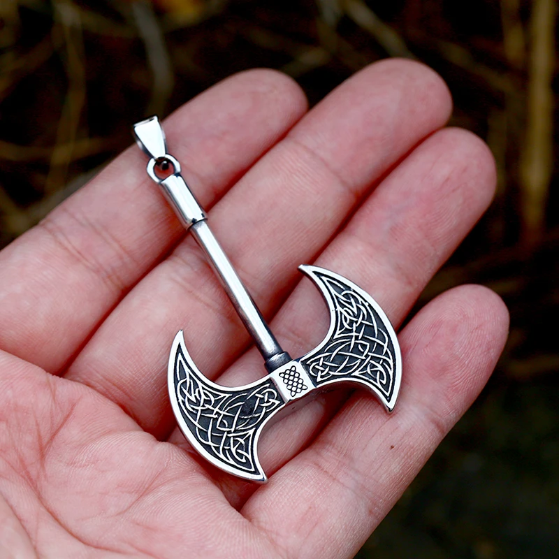 BEIER Norse Viking Tomahawk Pendant celtic knot necklace pendant North Necklace Stainless Steel Chain Necklace Jewelry BP8-866