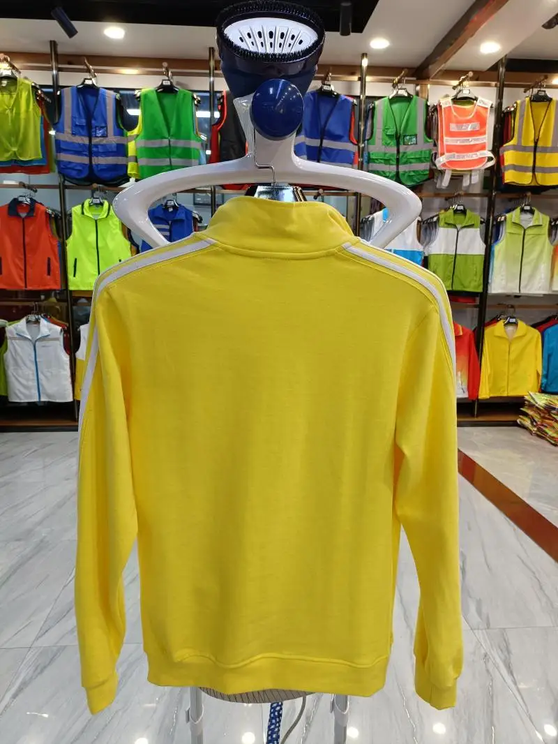 Chaqueta deportiva sin capucha para adultos y jóvenes, 95% algodón, 5% licra, 6 colores, chándal con cremallera, Top, uniforme escolar informal