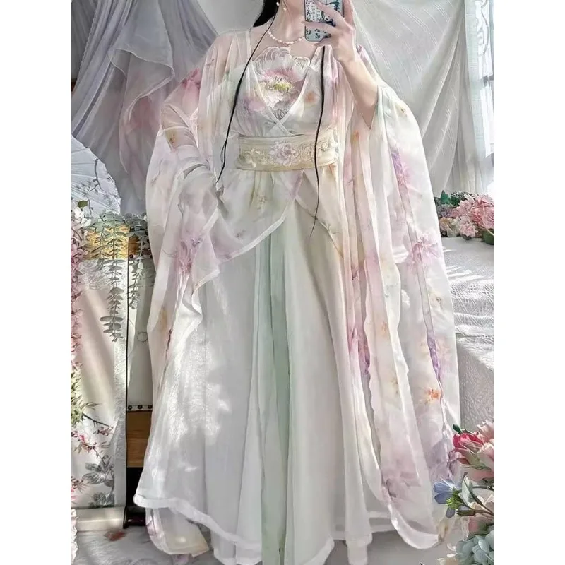 Chinese Women Ancient Traditional Hanfu Dress Carnival Cosplay Costume Photograph Performance Clothing