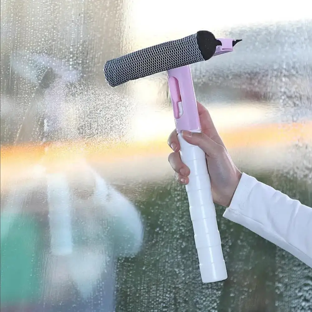 3 In 1 Window Cleaning Brush Glass Wiper Squeegee With Detachable Sponge Double-sided Window Cleaner Squeegee Wiper