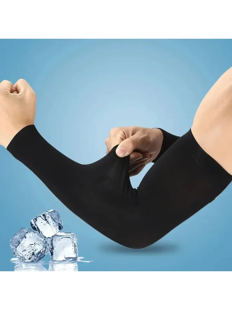 AliExpress NONE Ice Silk Sports Arm Sleeves Cycling Sun UV Protection Outdoor Travel Running Gym Fitness Cool Summer Arm Sleeves BHL342-CAI