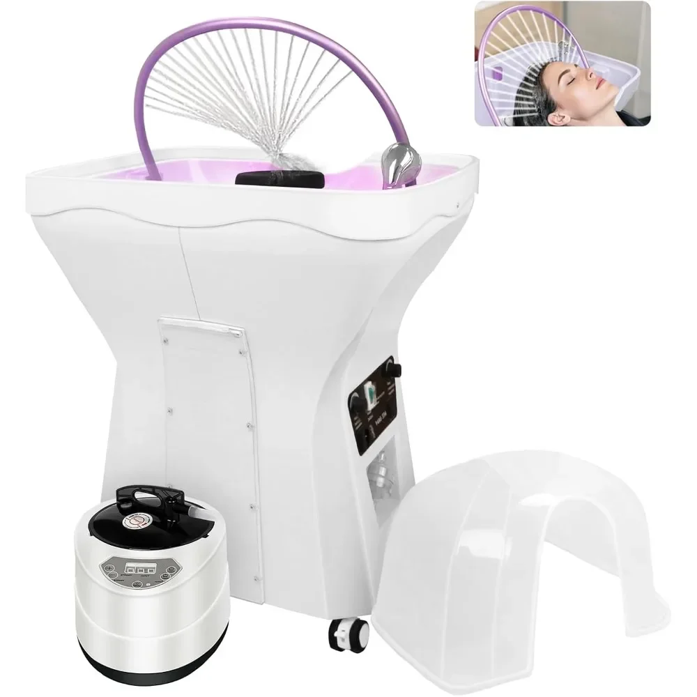 

Lightweight Head Spa Equipment with Adjustable Headrest, Removable and Washable Filter, Fumigation and Light Therapy